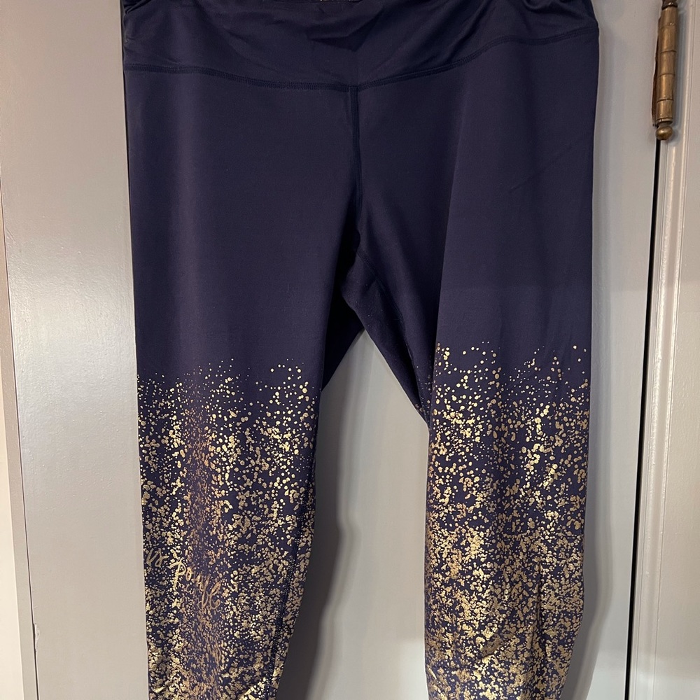 Lilly Pulitzer Navy and Gold Foil Leggings